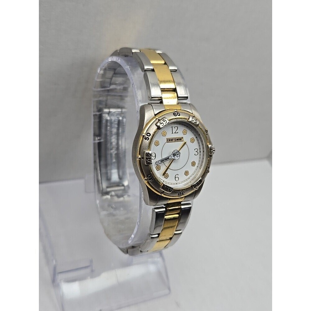 Craftsman By Relic Womens Two Tone Quartz Stainless Watch Wrench Hand White Dial - Picture 3 of 11